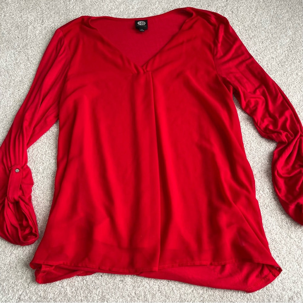 Bobeau-Red Blouse